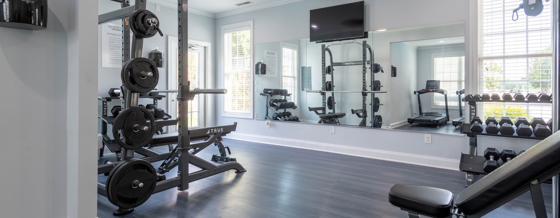 a gym with exercise equipment