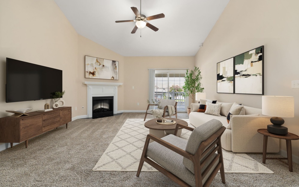 2X2 - A - 2 bedroom floorplan layout with 2 bathrooms and 1451 square feet (Inviting Living Area)